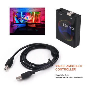1m/2m/3m/4m/5m de BRICOLAJ Ambient TV RGB Benzi cu Led-uri Lampă DC5V WS2812B Calculator PC Desktop Fundal de Ecran de Bandă de Lumină