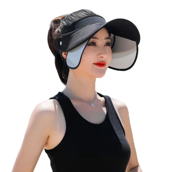 2021 Noi Extins Streașină Retractabil Palarie de Soare Zebra Print Doamnelor Plajă Nouă Pălărie de Protecție UV de sex Feminin Capace de Moda Gol Pălărie de Top