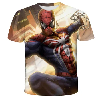 2021 Spiderman Tricou Copii Amuzant Casual, Super-Erou de Modă T-Shirt Vara Copii Fată Băiat Haine Cool Tricou Topuri Teuri 4-14T
