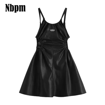 2021 Vara Curea din Piele PU pentru Femei Rochii Vintage Rochie Neagră de Îmbrăcăminte Elegante, Casual, Sexy Partidul Mini pentru Femei Rochie din Piele y2k