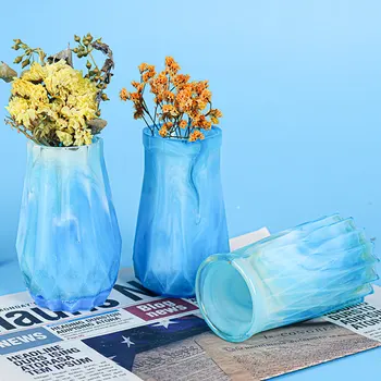 3D Vaza Silicon Mucegai Manual DIY Ghiveci Ambarcațiunile de a Face Tencuiala de Ciment Argilă Rășină Mucegai Poligonală a Crescut Vaza Matrite Decor Acasă