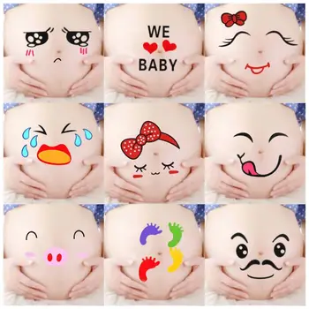 4/10buc Vânzare Fierbinte Pentru femeile gravide therap maternitate foto recuzită Sarcinii fotografii burta pictura autocolante foto