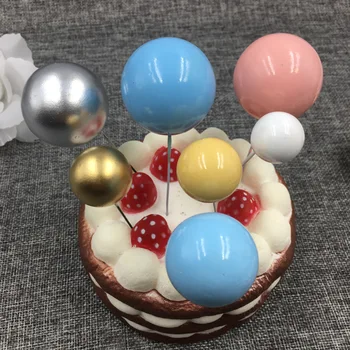 5pcs Balonul de Aur Tort Fân Fericit Petrecerea Baby shower Cake Decor DIY Cupcake Steagul de Nunta Minge de Crăciun Decor Consumabile