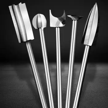 5pcs de Gravare, pentru Lemn Burghiu Set Oțel de Mare Viteză de prelucrare a Lemnului Instrumente Rotative Bavuri Instrumente Lemn Metal Rădăcină Sculptură freze