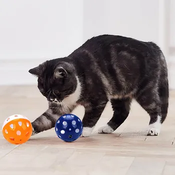 6pcs Jucării pentru Pisici Minge cu Inel de Clopot Joc Mesteca Rattle Zero Minge de Plastic Interactive de Formare Pisica Jucării Pisica de Companie de Aprovizionare