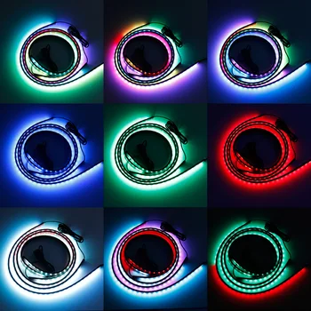 6Pcs Masina Atmosferă Lampa Benzi LED Caroseriei Lumini APP de la Distanță de Control de Lumină Led RGB Decorative de Podea Piciorul Underglow Lumina