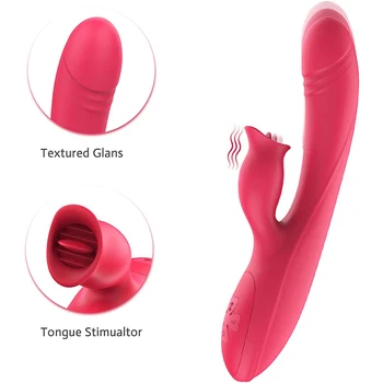 7 Frecvența Vibrador Limba Lins Pizde Masaj Bagheta cu 10 Viteza de Moduri de Vibrație Masaj pentru Femei Stimulator Clitoris