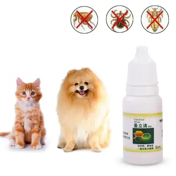 8 ml Câine de Companie Pisica de Purici Capuse Killer Anti-purici Spray Insecticid cu Păduchi Insect Remover Lichid