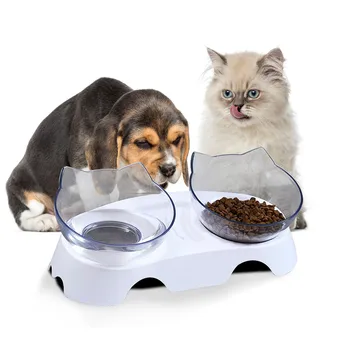 Accesorii Pisică Câine Lent Hrana Proteja Coloanei Vertebrale Castron De Băut Protecție Stomac Castron Dublu Potabilă Fel De Mâncare Alimentatoare Mici Castron Câine