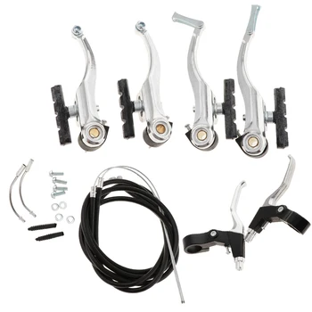 Aliaj de aluminiu de Biciclete Biciclete V Etrierului de Frână Frâne cu Maneta Kit Set de Înlocuire cu Interior Cabluri si Conectica