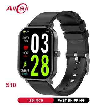 ALLCALL S10 1.69 inch 2021 Ceas Inteligent Bărbați Fitness Tracker Rata de Inima Somn Ceas Deșteptător Femei Smartwatch pentru Android, IOS, Telefon