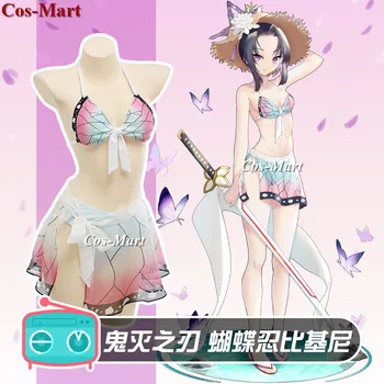 Anime Demon Slayer:Kimetsu Nu Yaiba Kochou Shinobu Cosplay Costum Sexy Bikini de costume de Baie Activitatea de Petrecere, Joc de Rol Îmbrăcăminte S-XL