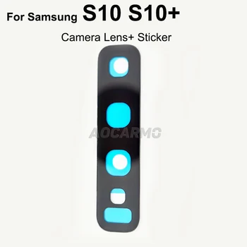 Aocarmo Pentru Samsung Galaxy S10 Plus S10+ Spate Aparat De Fotografiat Lentilă De Sticlă Cu Cadru Inel De Acoperire Autocolant Adeziv Piese De Schimb