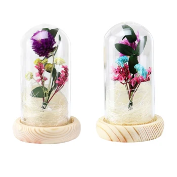 Artificiale Veșnică Floare în Capac de Sticlă Conservate Gomphrena Globosa Flori Uscate Flori, Ornamente pentru Masă Îndrăgostiților, Ziua mamei