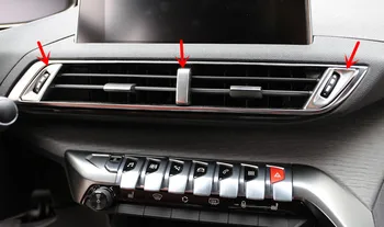 Autovehicul Cu Volan Pe Stânga! Pentru Peugeot 3008 GT 2017 2018 2019 Interior din Oțel Inoxidabil Consola de Ventilație de Evacuare a Acoperi Trim 3pcs Styling Auto