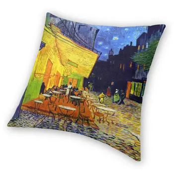 Cafe-Terasa Pe timp de Noapte față de Pernă Canapea Acasă Decorative Vincent Van Gogh Pictura Pătrat Capacul Perna 40x40