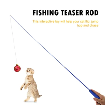 Cat Teaser Baghete Interactive Amuzante Retractabil Pol de Pescuit Bagheta Cat Catcher Teaser Stick Tijă de Jucării pentru animale de Companie Pisoi de Formare Jucărie