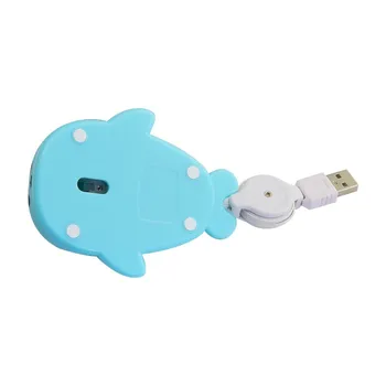 CHYI Cartoon Dolphin Retractabil Mouse-ul prin Cablu 1000 DPI Mini Mut Soareci copii Copii Mause pentru PC, Laptop