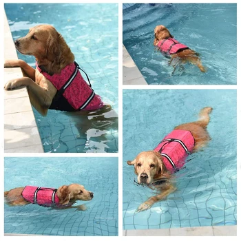 Câine Vestă De Siguranță Vestă De Salvare Catel Mare De Haine De Câine Vestă T-Shirt Salva De Vară Tipărite Siguranța De Companie Câine Haine Costume De Baie Costum De Baie