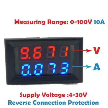 DC 0-100V 10A Ampermetru Voltmetru Digital 0.28