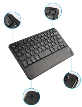 De la 7 La 10 Inch Multi-dispozitiv compatibil Bluetooth Tastatură fără Fir Pentru Windows, MacOS, Android, IOS Universal Cu Touchpad Tastatura