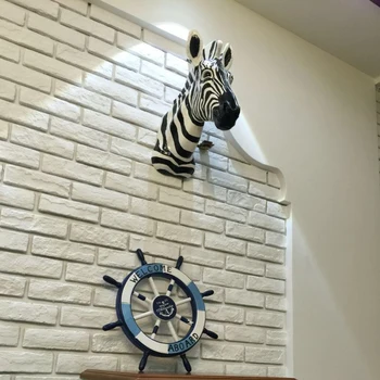 Decor De Perete Sculptura Zebra Cap De Statuie Decor Acasă Accesorii Rășină Animal Statuie Papusa Artizanat Crăciun
