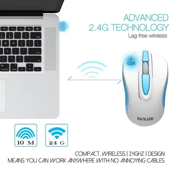 Delux M137 2.4 G Wireless Mouse-ul Pentru Copii Ergonomic USB Mini Optic Birou Soareci 1000 DPI Mouse de Calculator Pentru PC, Laptop