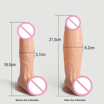 Dildo gonflabil Îngroșa Mare Penis Vagin G-spot Masaj Stimulator Clitoridian Material Moale Penis Urias Adult Jucarii Sexuale pentru Femei
