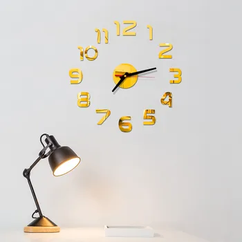 DIY Ceas de Perete 3D Suprafață Oglindă Autocolant Acasă Decor de Birou Ceas de Acril Oglindă Autocolante Ceas Pentru Acasă Decorare Camera de zi