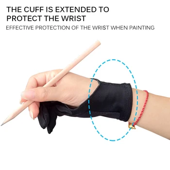 Două Degete Artist Anti-Touch Glove Pentru Desen Pe Tabletă Și Mâna Stângă Mănușă Antivegetative Pentru Ecran De Bord Mănușă S/ M/ L
