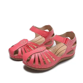 Femei Sandale De Vară 2021 Moda Velcro Sandale Femei Retro Baotou Romen Sandale Femei Platforma Wedge Sandlas Plus Dimensiunea 43