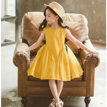 Fete Rochie Noua pentru Vara din 2021 Copil Elegante Rochii de Prințesă fără Mâneci Rochie de Moda de Îmbrăcăminte pentru Copii de la 2 La 12 Ani