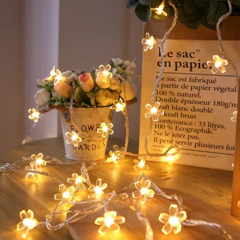 Ghirlanda de Lampa cu Lumini Zână Floare de Cristal Cherry Crăciun Decoruri LED Lumini Șir de Nunta de Interior Decorative de Lumină USB
