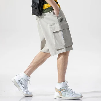 Japoneze noi de vara noi scule pantaloni barbati casual pierde scrisoarea jogging Codrin marfă scurt homme pantaloni scurți de Înaltă talie supradimensionat