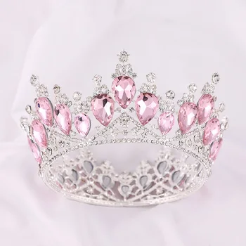 KMVEXO Cristal Vintage Royal Regina King, Diademe, Coroane Bărbați Femei Concurs de Bal Diademă Ornament de Păr de Păr de Nunta Bijuterii Accesorii