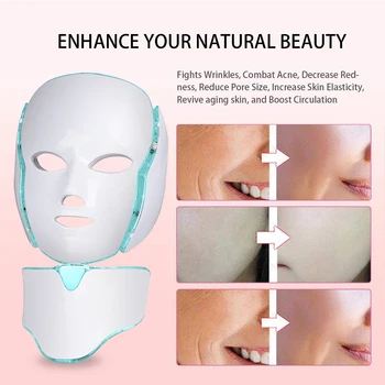 Led Masca Faciala Cu Led-Coreean Terapia Cu Fotoni Masca De Fata Masina 7 Culori Terapia Cu Lumina Acnee Masca Gât Frumusețe A Condus Masca