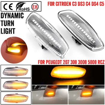 LED-uri dinamice de poziție Laterale Semnal luminos de Semnalizare pentru Citroen C4 Coupe Picasso, C3 C5 X7 DS3 DS4 Peugeot 207 308 3008 5008 RCZ Partener