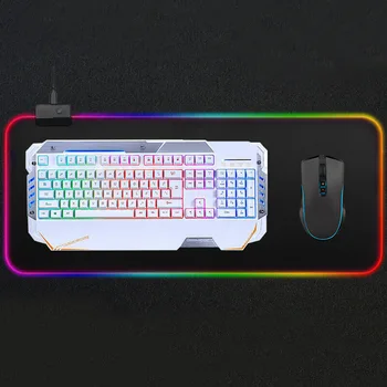Lumina LED-uri Gaming Mouse Pad RGB Tastatură Mare de Acoperire Non-Alunecare de Cauciuc de Bază de Calculator Covor Mat Joc Mouse Pad Birou Masa Protector