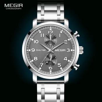 MEGIR Bărbați Ceasuri de Lux Ceas Cronograf pentru Om Impermeabil din Oțel Inoxidabil Cuarț Încheietura Ceas Relogios Reloj Montre Часы de sex Masculin