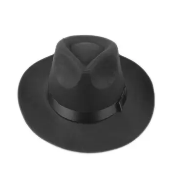 Mistdawn Epocă Bărbați Femei Greu Pălărie De Fetru Margine Largă Pălărie Trilby Panama Pălărie De Gangster Capac