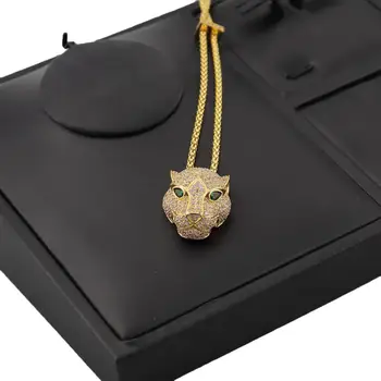 Moda de lux clasic de înaltă calitate cap de leopard Colier Bratara două moduri de a purta cupru zircon bijuterii N0128