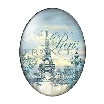 Moda Franța Paris Turnul Eiffel Tablouri de Arta 13x18mm/18x25mm/30x40mm foto Oval cabochon sticla spate plat Efectuarea de constatări