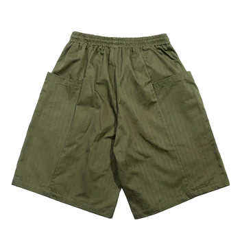 Multi-Buzunar Cargo Shorts Mens Stil Safari Vara o Jumătate de Pantaloni Casual Pierde Elastic Talie pantaloni Scurți Genunchi-lungime Bărbați