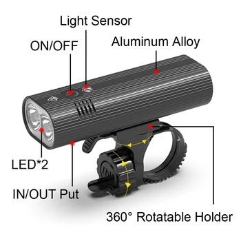 NEWBOLER 2021 Nou Senzor Inteligent pentru Biciclete Lumina L2 USB Bicicleta Fata-Spate, Set de Lumina cu LED-uri Impermeabil Bicicleta Lanterna Accesorii pentru Biciclete