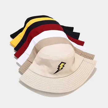 Noi Găleată Pălărie de Vară pentru Femei Ha Hipster Fulger Etichetare Bărbați Pescar Pălărie de petrecere a timpului Liber Unisex Panama Bob Capac de Protectie solara Pălărie