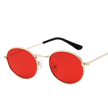 Noul Aliaj Retro ochelari de Soare Femei de Metal Rotund ochelari de Soare Femei Vintage Oval Ochelari de Soare pentru Barbati de Lux de Designer