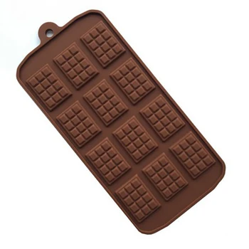 NOUL Silicon Mucegai Ciocolata 12 Grila de Ciocolata Instrumente de Copt Non-stick Forme de Tort Jeleu Napolitane Bomboane 3D DIY Mucegai Bucătărie Bakeware