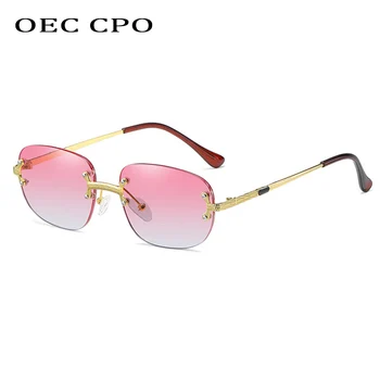 OEC CPO Noua Moda fără ramă Pătrată ochelari de Soare Femei Barbati Retro Aliaj de Ochelari de Soare Vintage Punk Petrecere în aer liber Ochelari de UV400