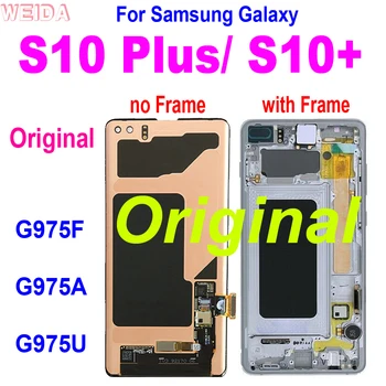Original, LCD Pentru Samsung Galaxy S10 Plus S10+ G975A G975U G975F Display LCD Touch Ecran Digitizor de Asamblare pentru S10 Plus LCD