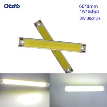 Otzhb 1-50PCS DIY LED Panou Lumina Biciclete Lampa Șirag de mărgele 60*8MM 300LM Ultra Luminos Alb Rece Culoare ROȘIE DC2-3V 3W Chip On Board